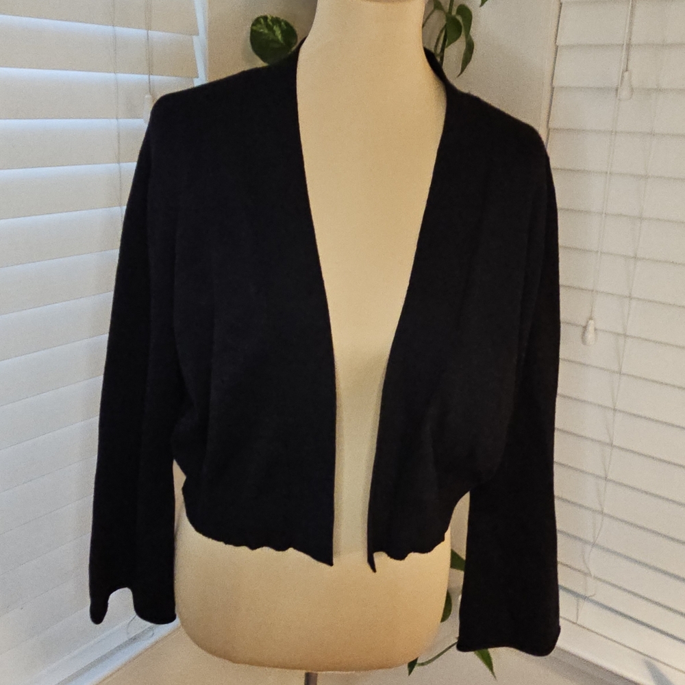 99 Jane St. Black Knit Cardigan with 3/4 Bell Sleeves